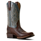 Ariat Mens Stonebrook Narrow Cutter Toe Western Boots (10080528) Java Edge/Baby Blue
