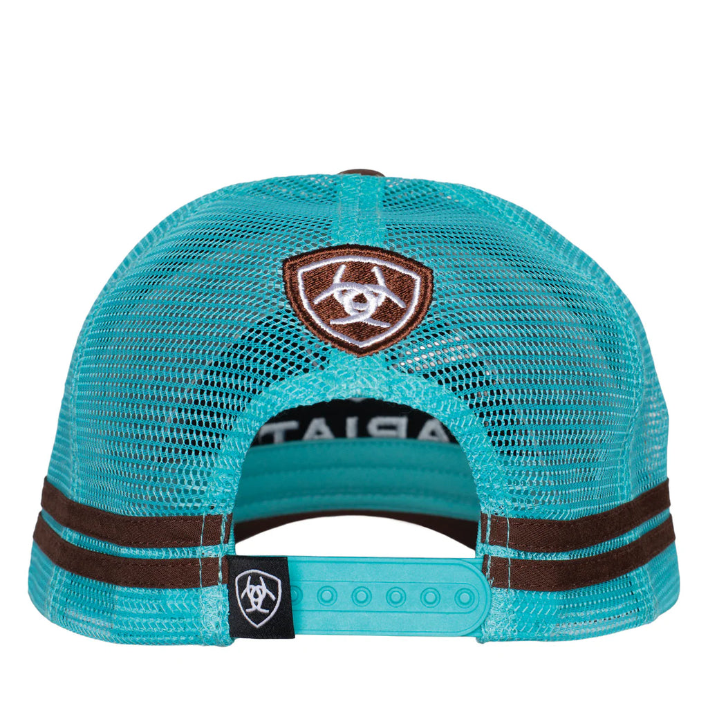 Ariat  Stacked Logo Trucker Cap (AC2221) Brown/Turquoise