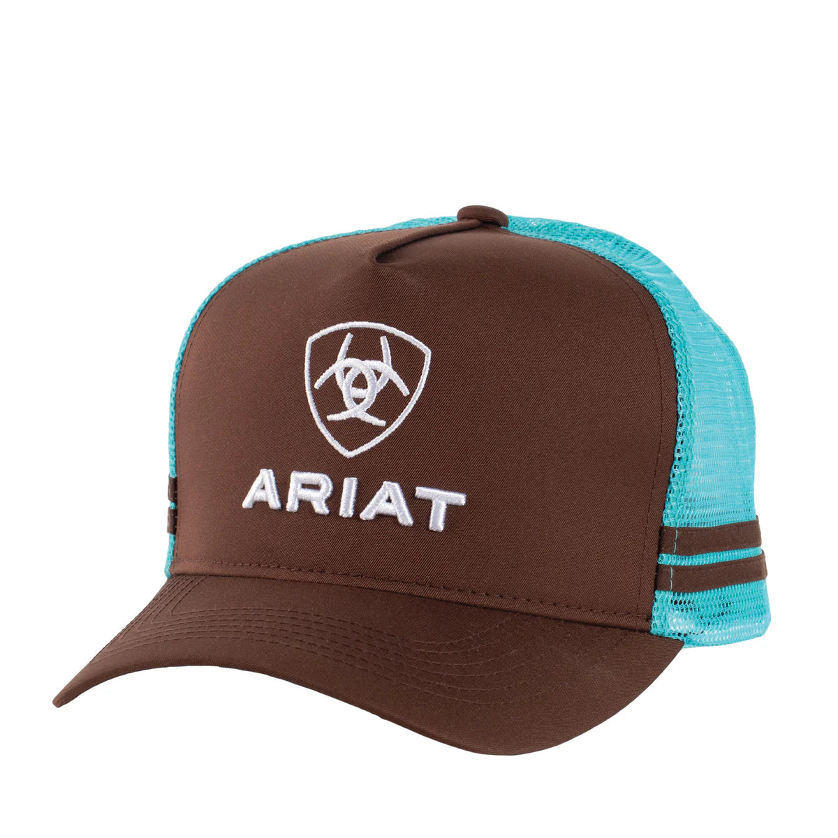 Ariat  Stacked Logo Trucker Cap (AC2221) Brown/Turquoise