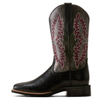Ariat Womens Canyon Point Wide Square Toe Western Boots (10080479) True Black/Metallic Charcoal