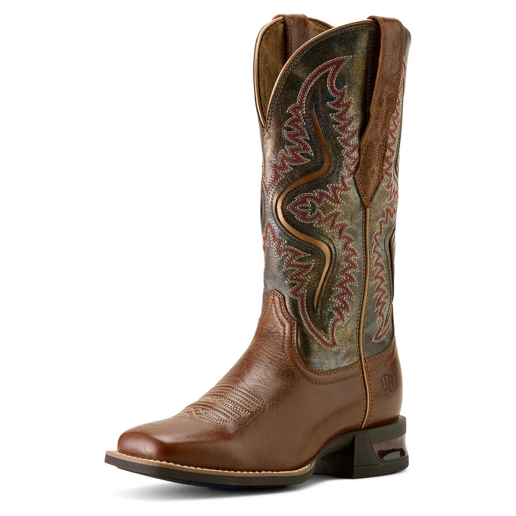 Ariat Womens Captivate Wide Square Toe Western Boots (10063894) Dark Tan/Titanium