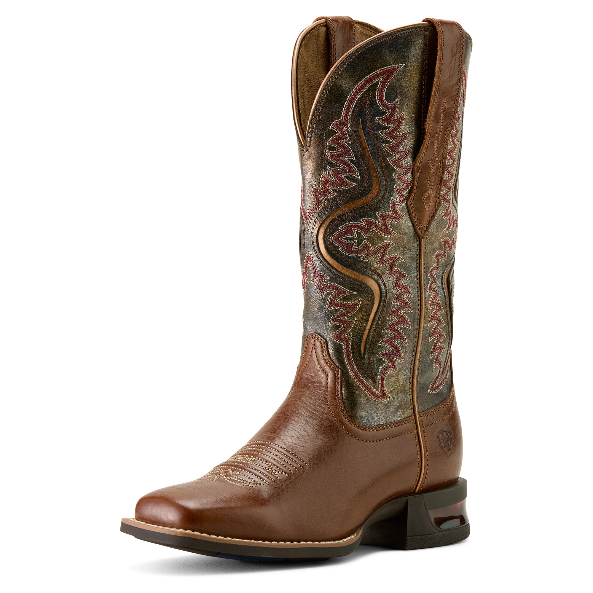 Ariat Womens Captivate Wide Square Toe Western Boots (10063894) Dark Tan/Titanium
