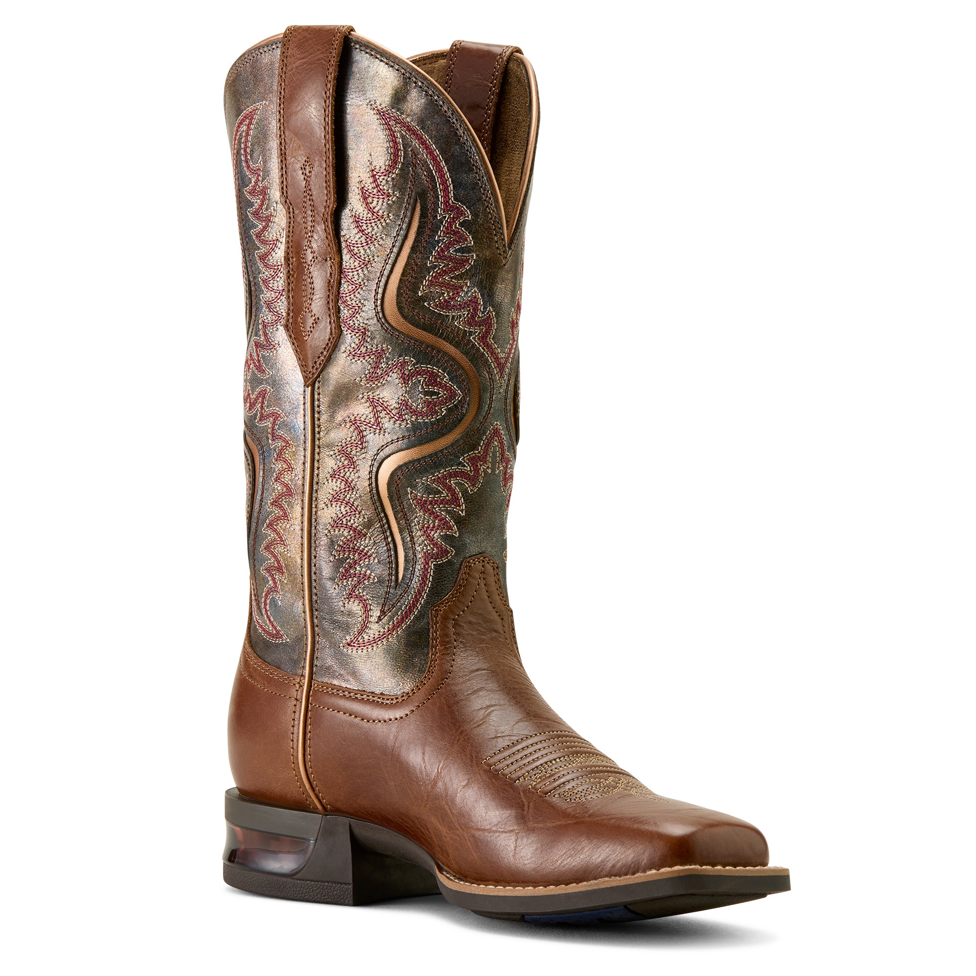 Ariat Womens Captivate Wide Square Toe Western Boots (10063894) Dark Tan/Titanium