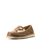 Ariat Womens Cruiser Slip On Western Shoes (10053680) Tan Floral Emboss/Tan and White Brindle Hair On