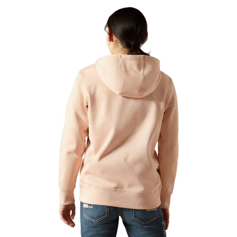 Ariat Womens Rebar Skill Set 1/2 Zip Hoodie (10062652) Cameo Rose