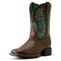 Ariat Womens Round Up Filly Wide Square Toe Western Boots (10080408) Dark Cacao