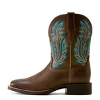 Ariat Womens Round Up Filly Wide Square Toe Western Boots (10080408) Dark Cacao