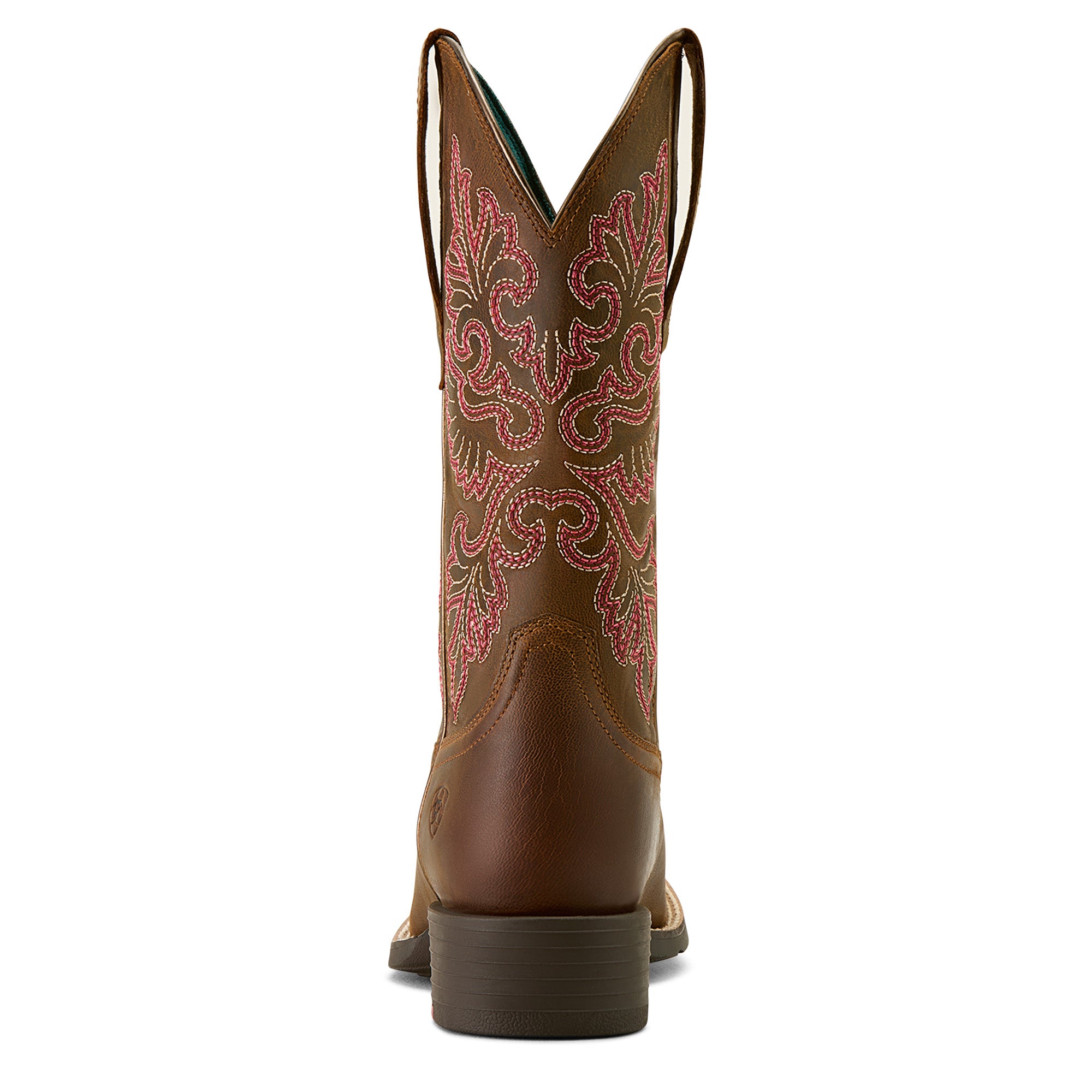 Ariat Womens Round Up Wide Square Toe StretchFit Western Boots (10064078) Sassy Brown