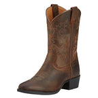 Ariat Childrens Heritage R-Toe Western Boots (10001825) Distressed Brown