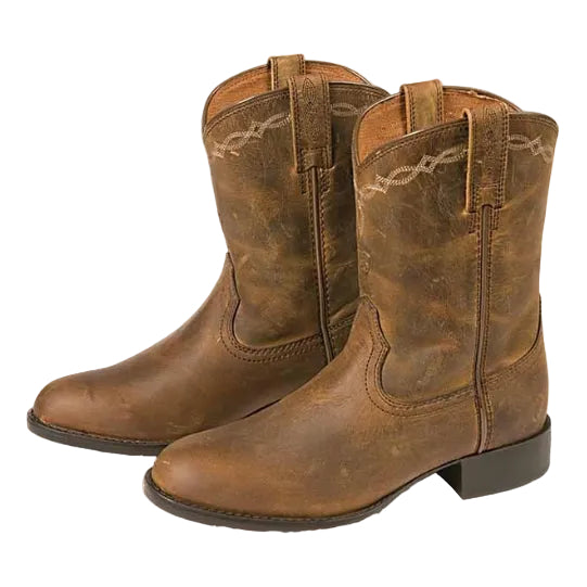 Ariat Childrens Heritage Roper Western Boots (10001850) Distressed Brown