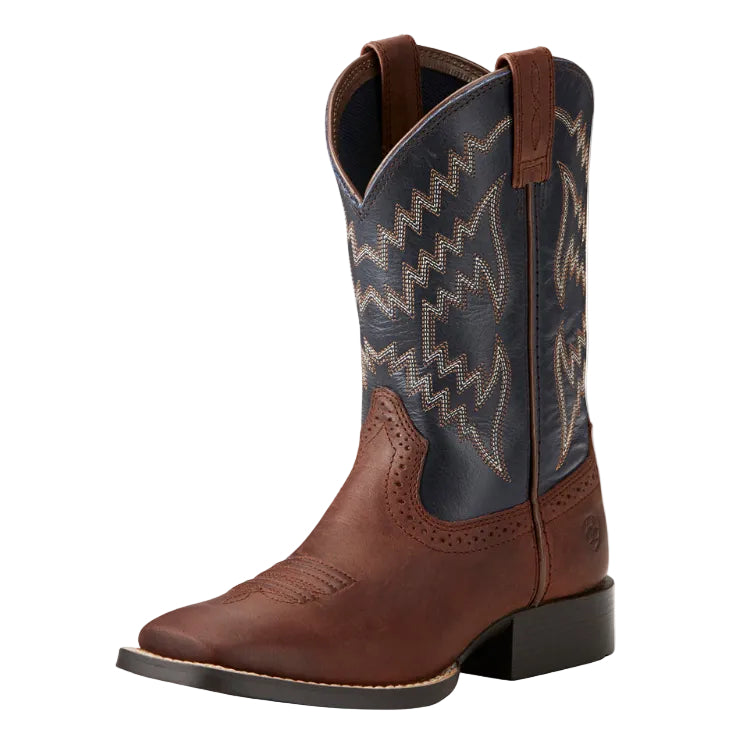 Ariat Childrens Twisted Tycoon Western Boots (10021591) Brazen Brown/Arizona Sky