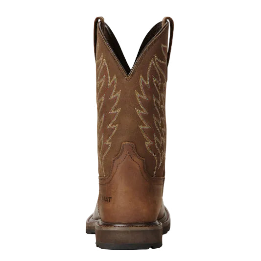 Ariat Mens Groundbreaker Wide Square Toe Steel Toe Western Boots (10021108) Brown