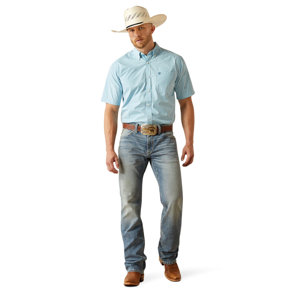 Ariat Mens Pro Series Sloane S/S Shirt (10058943) Light Blue