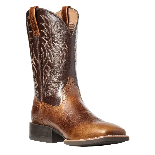Ariat Mens Sport Western Wide Square Toe Western Boots (10035996) Peanut Butter