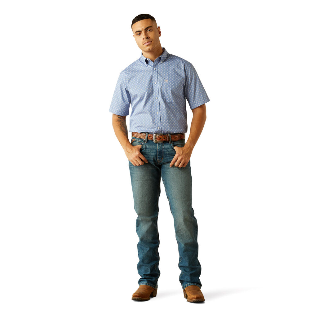 Ariat Mens Wrinkle Free Dixon S/S Shirt (10059003) Blue