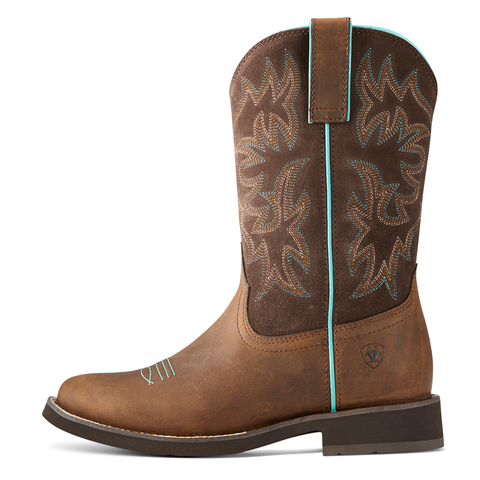 Ariat Womens Delilah Western Boots (10021457) Distressed Brown/Fudge