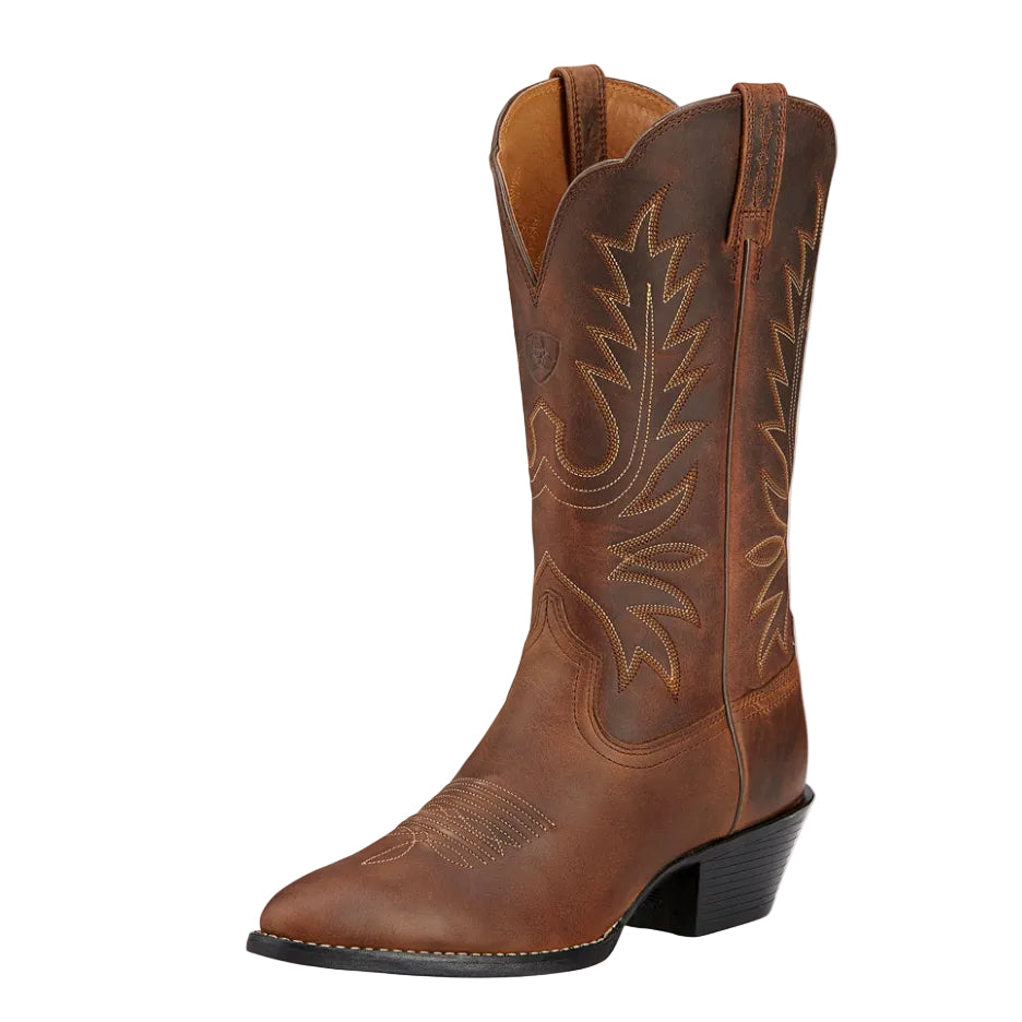 Ariat Womens Heritage R-Toe Western Boots (10001021) Distressed Brown