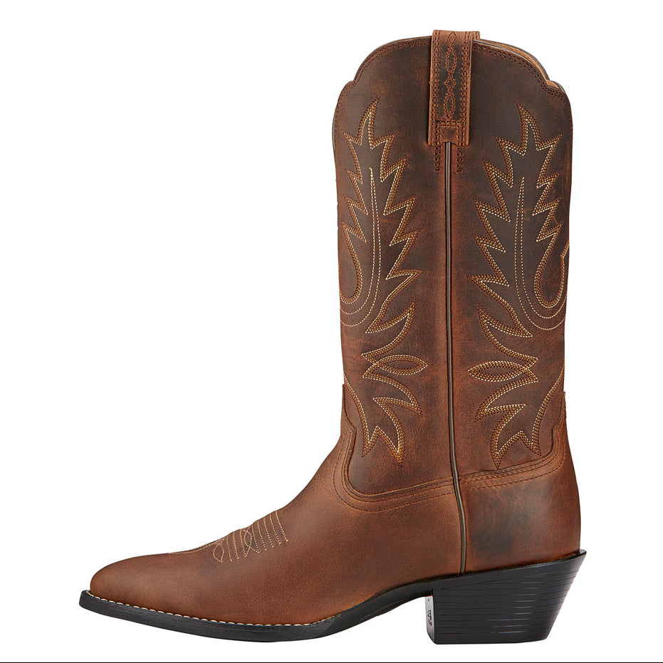 Ariat Womens Heritage R-Toe Western Boots (10001021) Distressed Brown