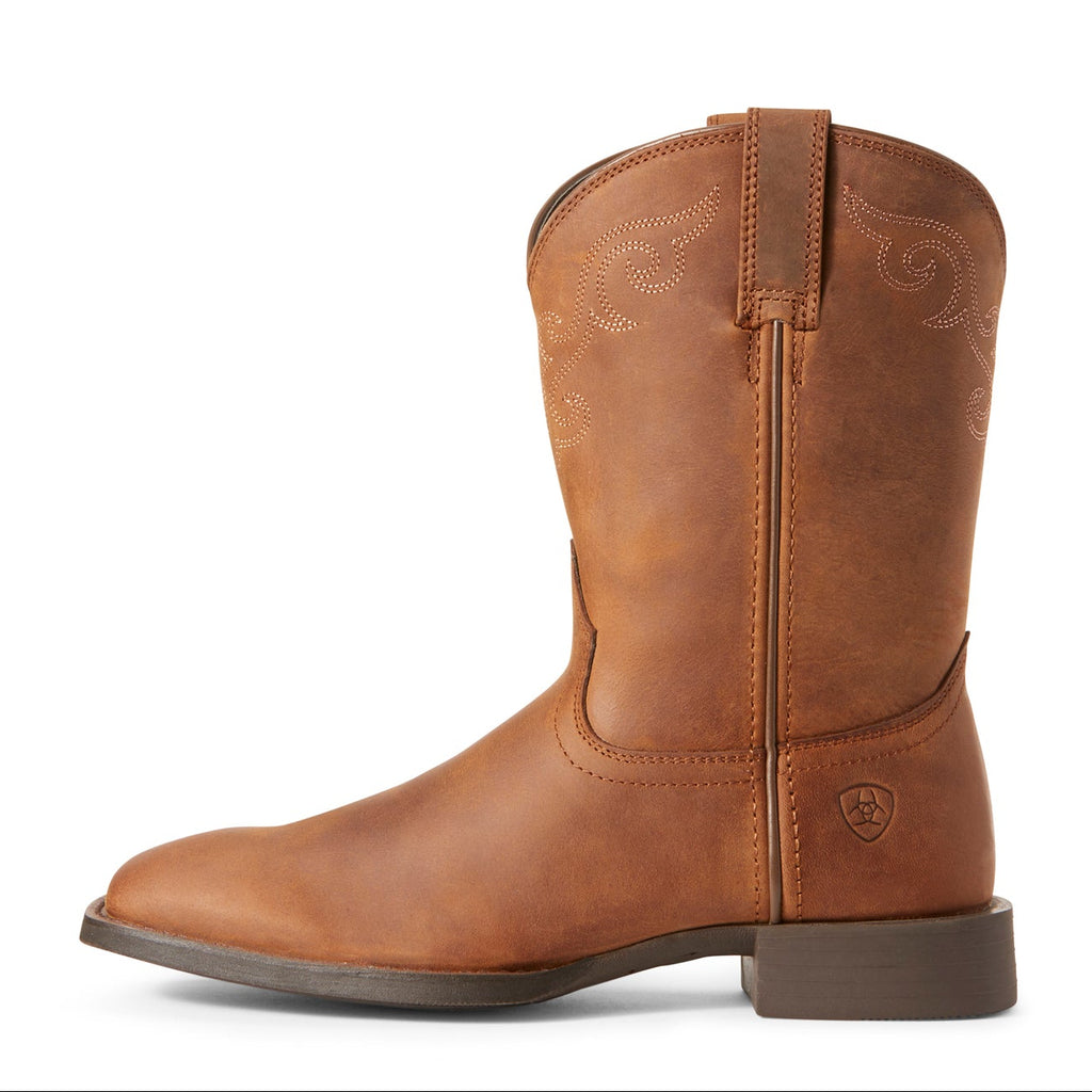 Ariat Womens Roper Wide Square Toe Western Boots (10027383) Distressed Brown 