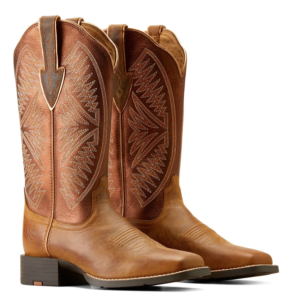 Ariat Womens Round Up Ruidoso Western Boots (10051066) Pearl/Burnished Chestnut