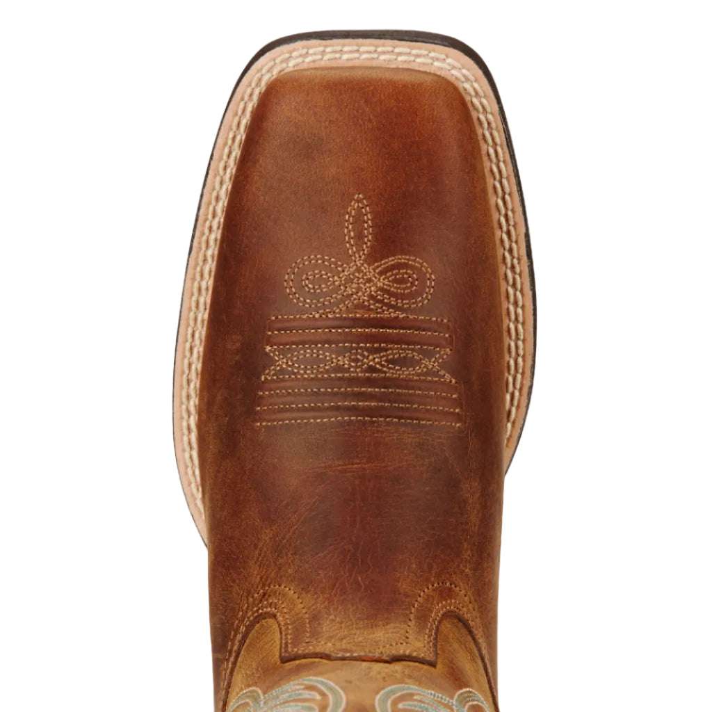 Ariat Womens Round Up Wide Square Toe Western Boots (10018528) Powder Brown