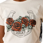 Ariat Womens Vintage Rose S/S Tee (10076383) Natural