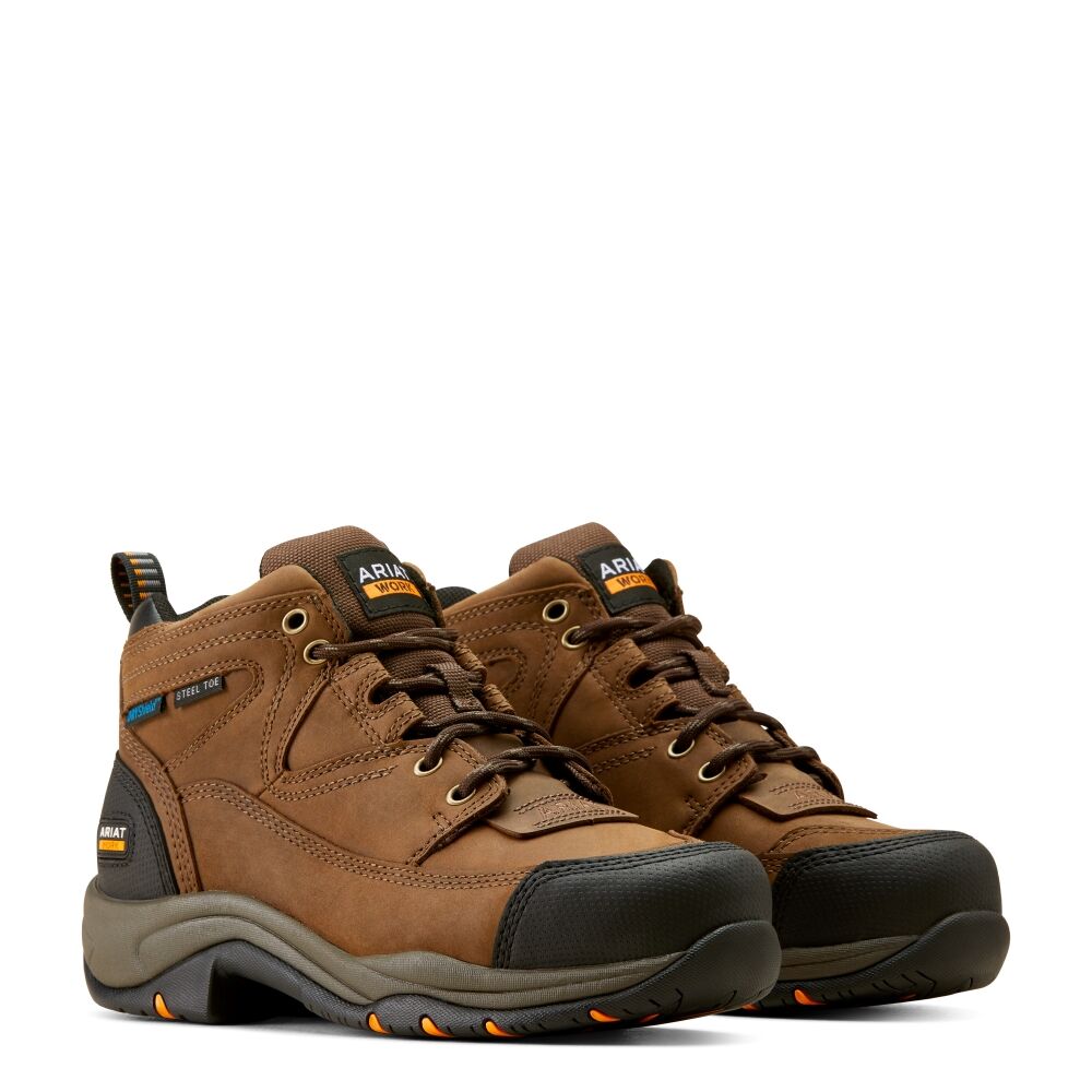 Ariat Work Range Womens Duraterrain H2O Steel Toe Shoes (10047763) Distressed Brown