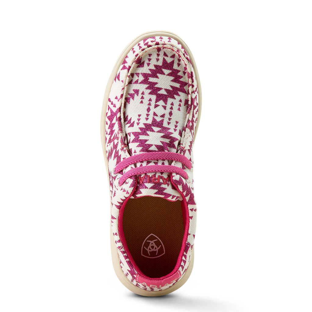 Ariat Youths Hilo Shoes (10063934) Bright Rose Southwestern Glitter