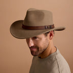 Avenel Hats Mens Buck Australian Wool Felt Outback Hat (21894) Putty