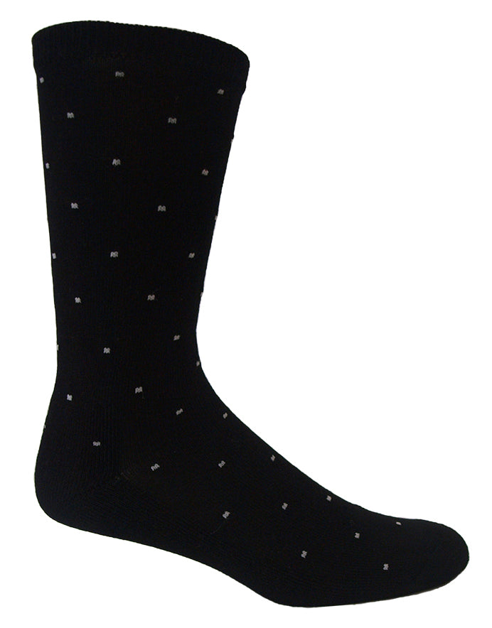 Bamboo Comfort Business Socks (0793579742760) Black/Dove Spots M4-6/W6-8