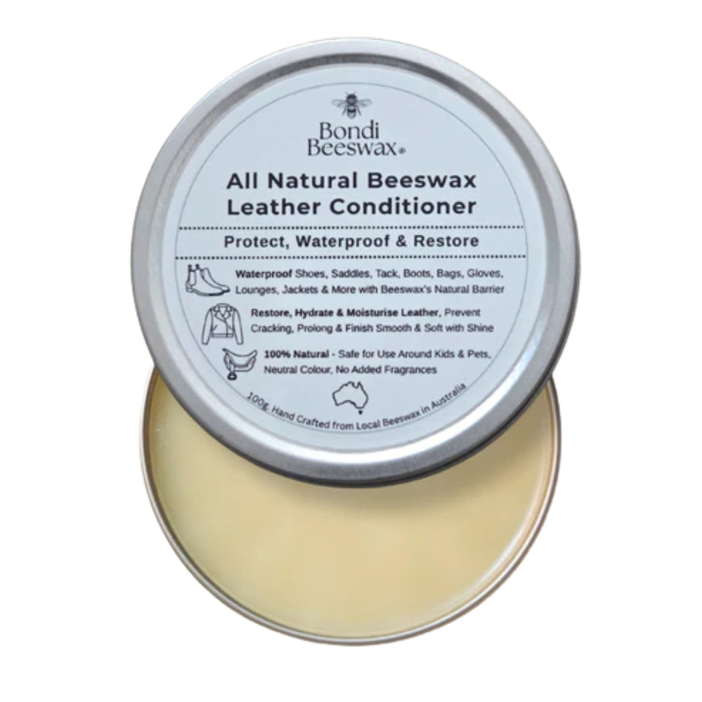 Bondi Beeswax All Natural Beeswax Leather Conditioner 100g (BBANLC001)