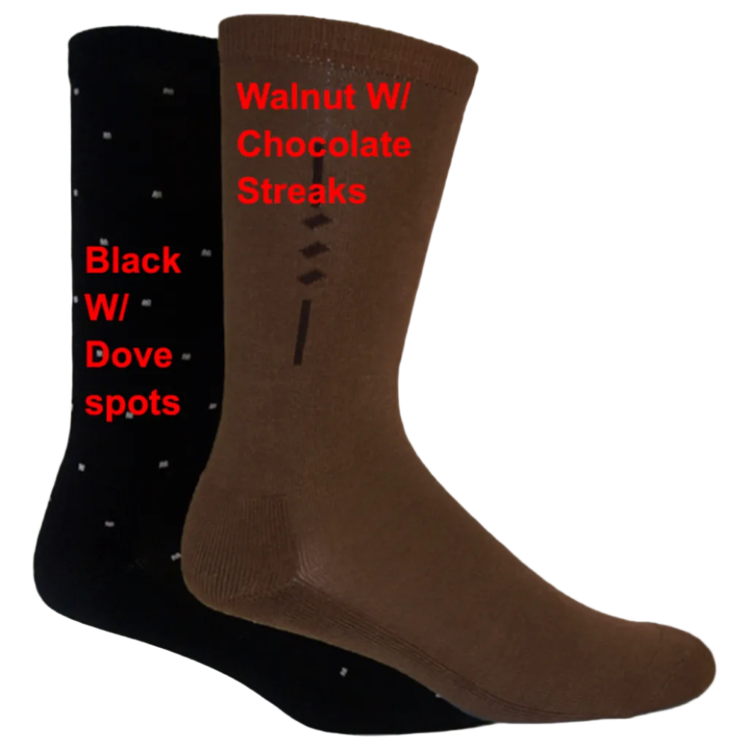 Bamboo Comfort Business Socks Walnut/Choc Black/Dove