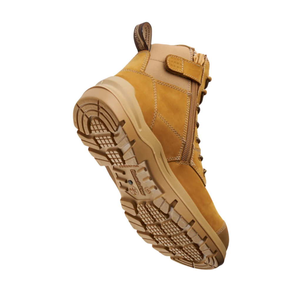 Blundstone Mens DuraFit 115mm Zip Side Safety Boots (7560) Wheat Nubuck