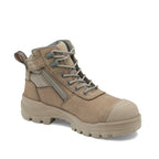 Blundstone Mens Rotoflex TPU Composite 5" Zip Lace Up Safety Boots (8553) Stone