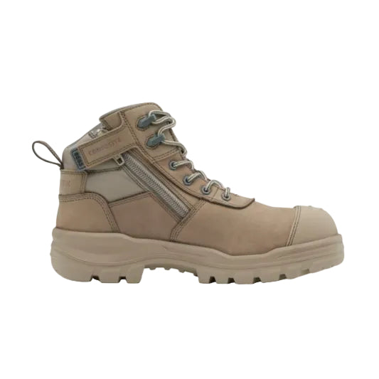 Blundstone Mens Rotoflex TPU Composite 5" Zip Lace Up Safety Boots (8553) Stone