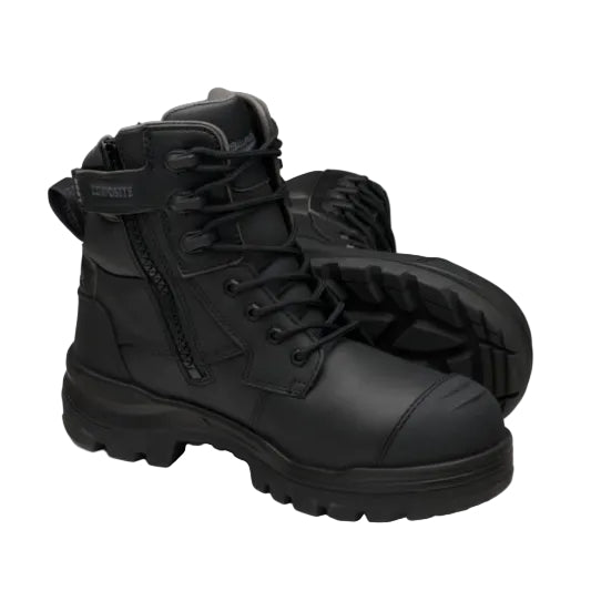 Blundstone Mens Rotoflex TPU Composite 6" Zip Lace Up Safety Boots (8561) Black