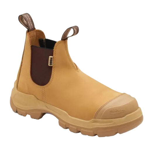 Blundstone Unisex Rotoflex PUR-Safety Elastic Sided V Cut Scuff Cap Boots (9000) Wheat Nubuck