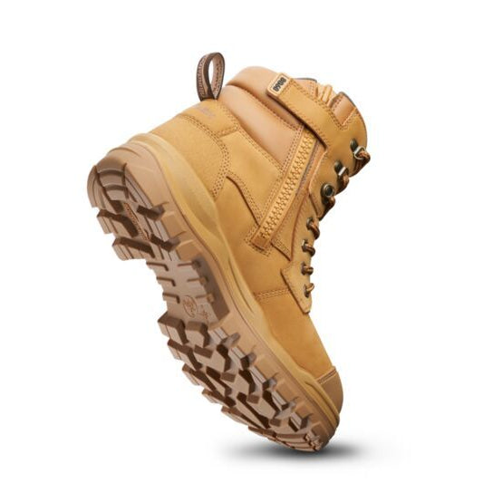 Blundstone Unisex Rotoflex TPU-Safety 150mm Ankle Zip Lace Up Boots (8060) Wheat Nubuck