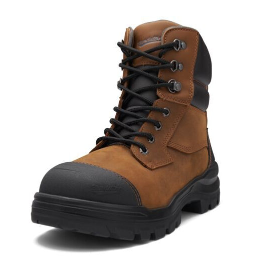 Blundstone Unisex Rotoflex TPU-Safety 150mm Ankle Zip Lace Up Boots (8066) Saddle Brown