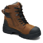 Blundstone Unisex Rotoflex TPU-Safety 150mm Ankle Zip Lace Up Boots (8066) Saddle Brown