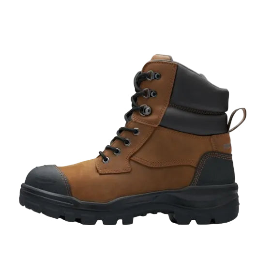 Blundstone Unisex Rotoflex TPU-Safety 150mm Ankle Zip Lace Up Boots (8066) Saddle Brown