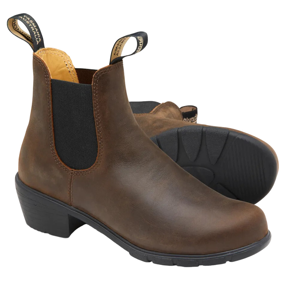 Blundstone Womens Elastic Sided Boots with Heel (1673) Antique Brown