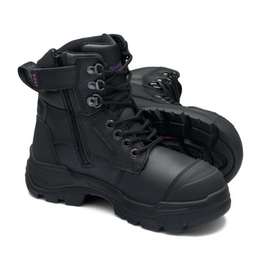 Blundstone Womens Rotoflex PUR-Safety 150mm Zip Lace Up Boots (9961) Black