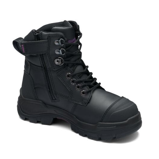 Blundstone Womens Rotoflex PUR-Safety 150mm Zip Lace Up Boots (9961) Black