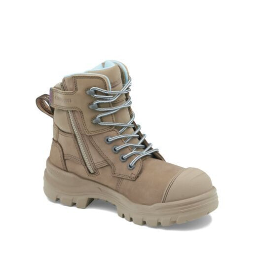 Blundstone Womens Rotoflex TPU Composite 6" Zip Lace Up Safety Boots (8863) Stone