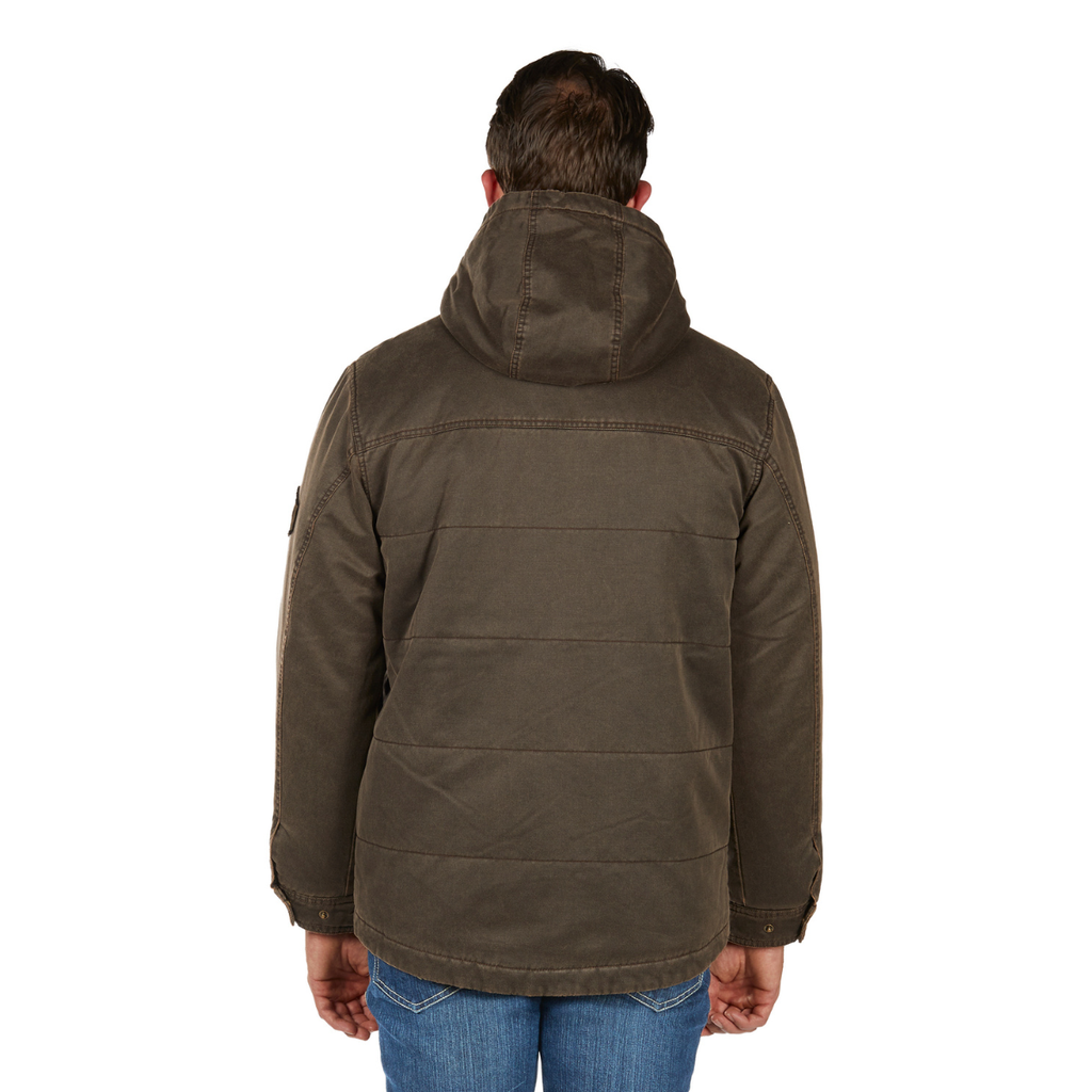 Bullzye Mens Canon Faux Oilskin Jacket (B6W1704514) Rustic Mulch
