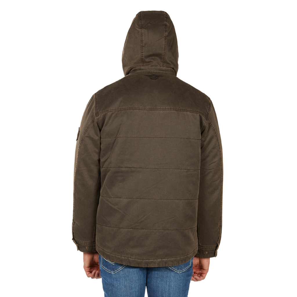 Bullzye Mens Canon Faux Oilskin Jacket (B6W1704514) Rustic Mulch