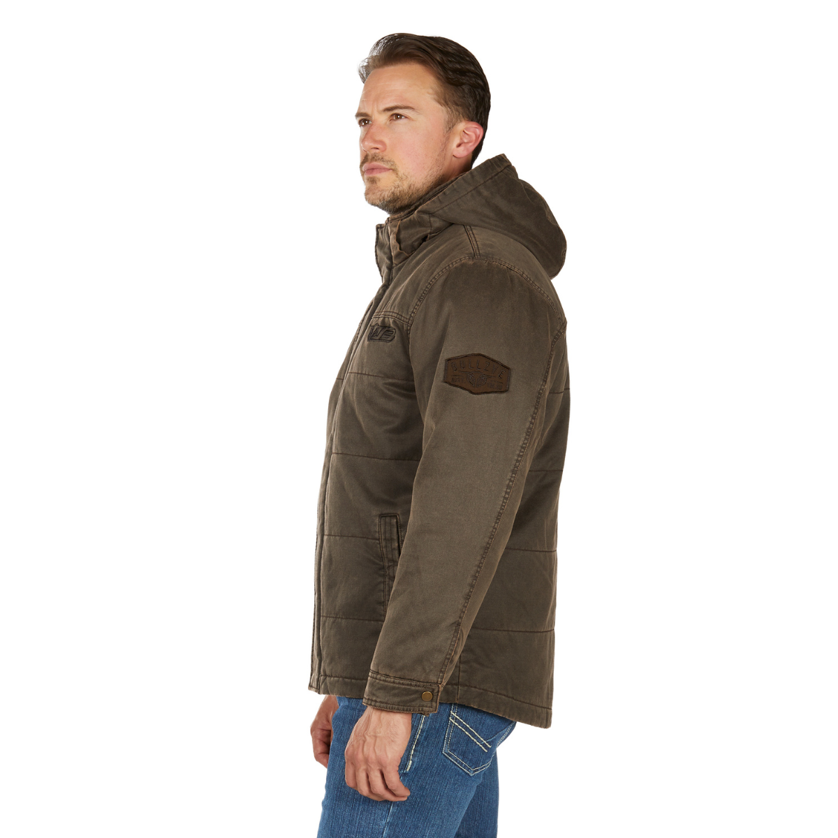 Bullzye Mens Canon Faux Oilskin Jacket (B6W1704514) Rustic Mulch