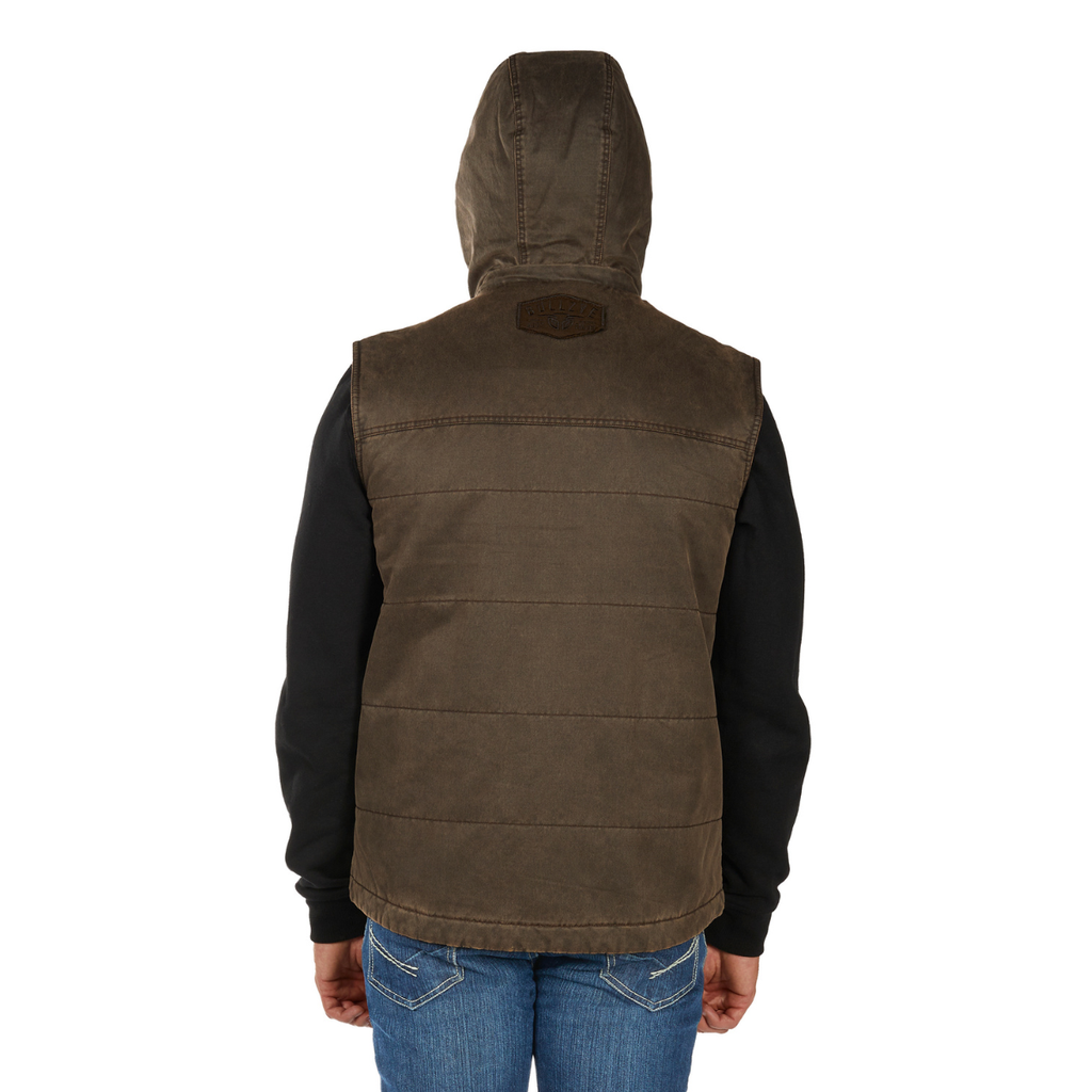 Bullzye Mens Canon Faux Oilskin Vest (B6W1604514) Rustic Mulch