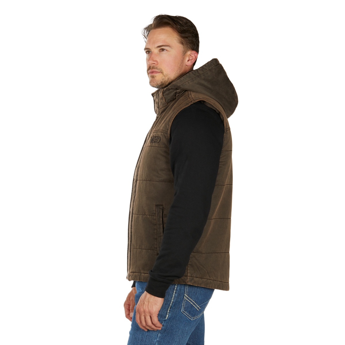 Bullzye Mens Canon Faux Oilskin Vest (B6W1604514) Rustic Mulch